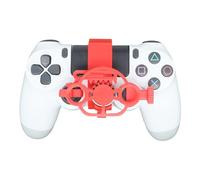 Générique Mini 3D printing Steering Wheel for PS4 Game Controller Auxiliary Racing Steering Wheel Replacement Accessories (Red)