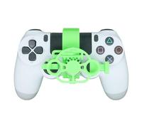 Générique Mini 3D printing Steering Wheel for PS4 Game Controller Auxiliary Racing Steering Wheel Replacement Accessories (Blue)