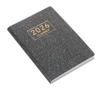Générique Mini Agenda Quotidien A7 2026 Format Poche, Calendrier Mensuel et Hebdomadaire en Anglais, Couverture Pu Noir Étoilé, Carnet Portable avec Papier Épais, Planificateur de Bureau