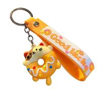 Générique Mini Animal Keyring, Donut Shaped Bag Charm, Small Keychain Pendant For Accessories With Colorful Detailing, Fun Bag Ornament, Men Women Students Luggage Handbag Travel Office Party School