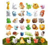Générique Mini Animaux en résine | 40 Pièces Accessoires Maison de Figurines Miniatures - Petits Animaux Miniatures,pour Intérieur Tabletop Jardin Féérique Filles Garçons Fêtes Invités Récompenses
