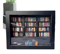 Générique Mini Bibliothèque Décorative - Décoration Apaisante Miniature à Manipuler - Statue Apaisante avec 200 Livres en Bois pour Bureau Table de Chevet