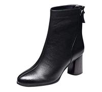 Générique Mini Botte Femme Bottines Femme 42 Pied Large Bottines Nues à la Cheville avec Fermeture éclair au pour Femmes Bottes Pieds Larges Femme Bottine Pluie Femme (Black, 38)