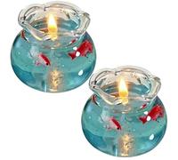 Générique Mini Bougie parfumée en Forme d'aquarium à Bulles, décoration d'aromathérapie au Joli Design d'aquarium, Bougie relaxante pour la méditation en Chambre, Objet décoratif pour Bureau (2pcs)