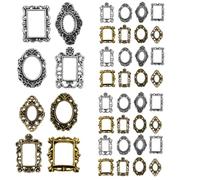 Générique Mini Cadre Photo en Alliage Vintage pour Nail Art, Lot de 40 Pcs Facile à Utiliser et Fiable, Décoration Élégante pour Usage Professionnel la Maison