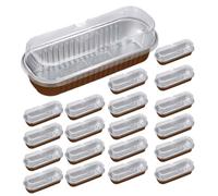 Générique Mini Cake Pans - 20pcs Non-Stick Aluminum Rectangle Baking Cups 200ml | Muffin Tins Small Baking Pans Holders for Brownies Mini Cakes Bread Desserts Oven Kitchen Bakeware Set