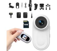 Générique Mini Camera 360 Degrés 4K Magnétique 64G - Caméra Corporelle 1080P 120° Grand Angle avec Clip 360° - Camera Vlog pour Vélo, Moto et Enregistrement POV