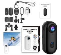 Générique Mini caméra corporelle 4K Mains Libres, caméra corporelle Stallion Frames Portable et magnétique avec Enregistrement Audio et vidéo pour vélo Voyage Animaux Compagnie (Black, 1080P)