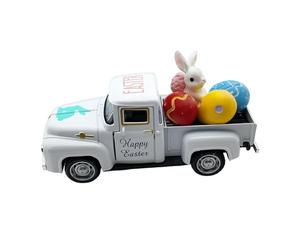 Générique Mini Camion de Pâques, d'œufs de Lapin de Style Ferme, Petite de Table avec œufs colorés, présentoir de Vacances en Bois Rustique, printanière avec Design de Ferme, AC
