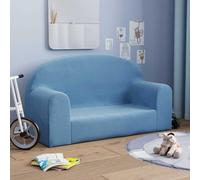Générique Mini Canapé-Lit, Pliable en Peluche Bleu - Assise Douce en Mousse, Housse Amovible - pour Lecture, Détente et Petits Espaces, 2 Places