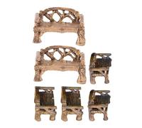 Générique Mini Chaise en Résine Marron pour Décor Micro Paysage et Bonsaï, Design Classique Réaliste, Résistance aux Intempéries, Set de 1 Pièce pour Jardin et Intérieur