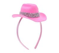 Générique Mini Chapeau Haut-de-Forme Rose 135 CM Strass sur Serrage-Tête Accessoire de Déguisement pour Fête Carnaval Cosplay et Tea Party Bandeau Fantaisie pour Femme
