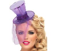 Generique - Mini Chapeau Haut de Forme Violet Femme