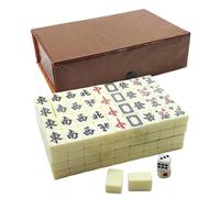 Générique Mini Chinese Mahjong Set - Portable Travel Board Game with 144 Melamine Tiles & Dice, Compact Traditional Game for Families & Adults, Lightweight 650g | for Camping Picnic Hotel & Apartment