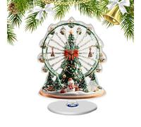 Générique Mini Christmas Figures - Lantern Table Decoration Christmass Decorations | Rotating Base Table Christmas Decoration with Tree Design, for Cake Stand Winter Party Wedding