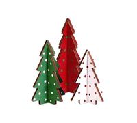 Générique Mini Christmas Tree, Rustic Handcrafted Design, 1x8x14cm, 3 Pieces Wooden Home Decor, Tiny Christmas Tree Table Centerpieces, Decoration, for Mantel Shelf Desk Farmhouse Office