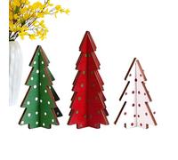 Générique Mini Christmas Tree - Wood Table Rustic Christmas Tree, Farmhouse Wooden Yule Centerpiece, Displayed on Adorning Shelves and Enhancing Tiered Trays, Decorations Warmth on Space, Multi Color