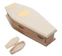 Générique Mini Coffin Box, Unfinished Wood Scale Model Home Accessory, Small Halloween Decor Prop for Desk Or Bookshelf Display, Ideal to Kids, Boys, Girls, Craft Projects, Spooky Miniature Scenes