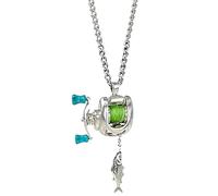 Générique Mini Collier Moulinet De Pêche, Collier Pivotant Avec Moulinet De Pêche De Précision Pour Pêcheurs, Pendentif Miniature Représentant Un Équipement, Détails Précis (1pcs)