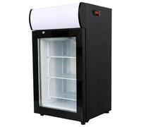 Générique Mini Congélateur Vitré 50L avec Canopy - -18°C - Froid Ventilé - 3 Étagères - Compact - LED