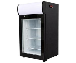Générique Mini Congélateur Vitré 50L avec Canopy - -18°C - Froid Ventilé - 3 Étagères - Compact - LED