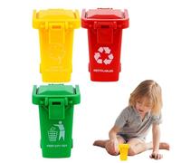 Générique Mini Desktop Trash Can | Toy Garbage Bin With Wheels | Pen Holder