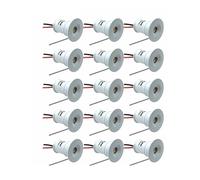 Générique Mini Downlight LED 12V 1W Recessed Small Spot Light Ceiling Kitchen Room Stair Indoor Led Spotlight with Transformer AC110-220V(Silver shell 120D,15 LAMPS AND 1DRIVER_RED)