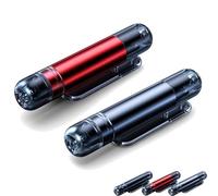 Générique Mini Emergency Car Escape Tool, 2-in-1 Spring-Loaded Car Window Breaker Seatbelt Cutter, Safety Emergency Escape Tools for Land Underwater (Red+Dark Grey)