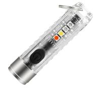 Générique Mini en Abs et Acier Inoxydable Longue Portée Facile à Utiliser Lampe Torche Porte-clés LED Rechargeable pour Activités Outdoor