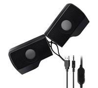 Générique Mini Enceintes Bureau Fixation 2 Pièces | 2W+2Ẃ Stéréo, Alimentation USB | Barre Son Portable pour Ordinateur Ṕortable avec Prise 3.5mm | Accessoire Cadeau PC