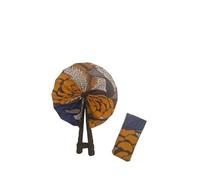 Générique Mini éventail en pagne (Taille/Size : S) : Les Abymes 3 | Eventail artisanal