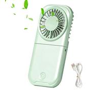 Générique Mini Fan Rechargeable Foldable 4-Speed Handheld Desk Fan USB-C