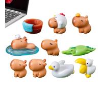Générique Mini Figurines animales | Résine Capybara Park Mini Figures Set de 10pcs - Capybara Capybara Photography Accessoires, Mini Statues pour, Adultes et Amoureux de Capybara
