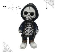Générique Mini Figurines squelettes,Figurines squelettes en résine | Décor de crâne d’Halloween, décor de Squelette Cool,Souvenirs de Collection de Mini Statue de Squelette en résine