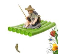 Générique Mini Fisherman Statue - Old Man Statues Fairy Garden Figurine | Fish Tank Decorations, Sandstone Ornaments Asian Japanese Zen Decoration for Aquarium Fish Tank Pot Decor