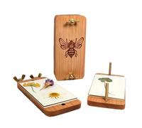 Générique Mini Flower Press, Wooden Craft Kit, Compact 10cm Portable Tool for Nature Lovers, Reusable Plant Pressing Set, DIY Jewelry Accessory, Home Classroom Art Hobby Inspiration