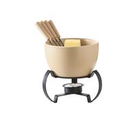 Générique Mini Fondue Mug - Single Serving Bowl, Ceramic Melting Set with Integrated Tealight Holder, 450ml Capacity for Quick Heating, Dessert Kitchen Tool Chocolate Butter Warming