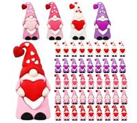 Générique Mini GNOME Figurines | 1.57In Valentines Day Table Decor 50 Pieces Miniature Dwarf Statues Rubber Tiny Ornaments Desktop Shelf Counter Decoration | Home Living Room Kitchen Holiday Party