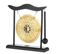 Générique Mini Gong avec Maillet - 12,5 Cm Gong De Bureau Facile À Entretenir avec Support, Instrument De Percussion en Laiton Au Son Agréable, À Vent Chinois | Meubles Orientaux Décor Cadeaux