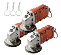 Générique Mini Grinder Keychain, Realistic Grinding Tool Keychain Pendant Keyring for Tool Lovers, for Dad Hardware Enthusiast (3 Pcs)