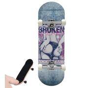 Générique Mini Jouet De Skateboard À - Touche en Bois D'érable 5 Plis, Plateau Réaliste, Camions À Roulement Lisse, Roues en Caoutchouc Souple, Outil D'entraînement du Bout des | À Utili