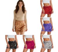 Générique Mini Jupe à Paillettes pour Femme Mini-Jupe Extensible Moulante Scintillante Costume de Carnaval Pétillant