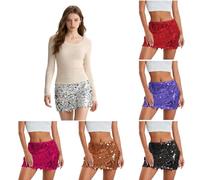 Générique Mini Jupe à Paillettes pour Femme Mini-Jupe Extensible Moulante Scintillante Costume de Carnaval Pétillant