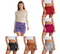 Générique Mini Jupe à Paillettes pour Femme Mini-Jupe Extensible Moulante Scintillante Costume de Carnaval Pétillant