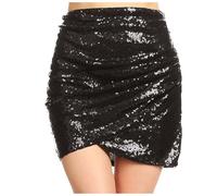 Générique Mini Jupe Paillette Femme Scintillante Jupe Plissée Mini Sexy Elegant Sequins Danse Élastique Taille Haute pour Festival Carnaval Soirée Festivals Carnaval fête