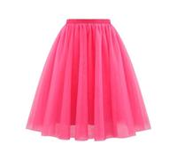 Générique Mini Jupes Jupe Halloween Femme Jupes Spectacle Élastique Christmas Dress Festive Danse Jupe Volants Dress Vintage pour Les Dîners Hot Pink XL