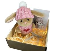 Générique Mini Lapin Câlin Mignon Cadeau de Pâques, Mini Lapins en Boîte, Poupée de Lapin Peluche de Poche Fait à la Main, pour Les Enfants Famille, Amis et Proches à Pâques (Rose)