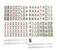 Générique Mini Mahjong Game Set, Traditional Melamine Tiles, Compact Portable Family Match, 0.8x0.5x0.4 inches 144 Piece for Travel, Party, and Leisure Play, Men, Women, Mahjong Enthusiasts