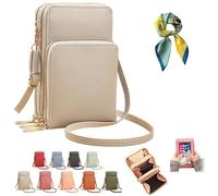Générique Mini Messenger Shoulder Handbag for Women,Touch Screen PU Phone Purse Wallet,Leather Small Crossbody Bag Work Travel