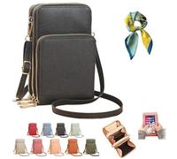 Générique Mini Messenger Shoulder Handbag for Women,Touch Screen PU Phone Purse Wallet,Leather Small Crossbody Bag Work Travel